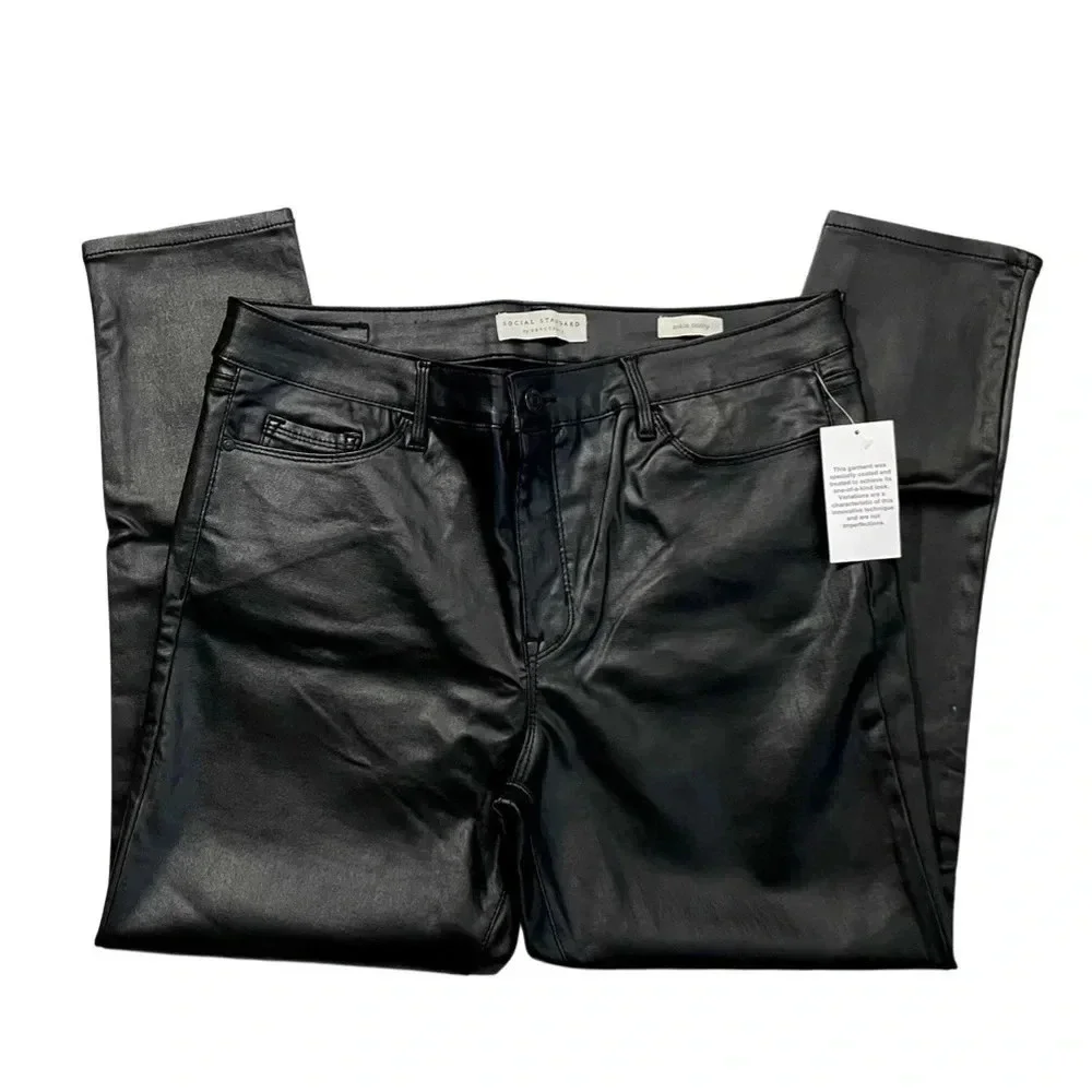 NWT Sanctuary Social Standard Coated Ankle Skinny Black Jeans